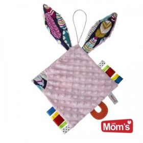 MOM'S CARE Мека играчка - одеялце за гушкане с ушички Розово