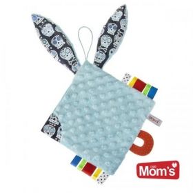 MOM'S CARE Мека играчка - одеялце за гушкане с ушички Синьо
