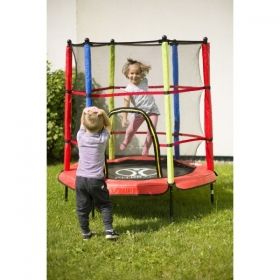 Fitkraft Детски батут 140 см с мрежа