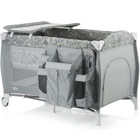 Chipolino Бебешка сгъваема кошара БЕЛИСИМА сива перла 2018