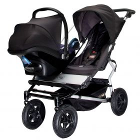 Mountain Buggy Количка за близнаци Duet черно - сиво