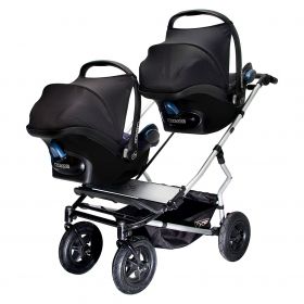 Mountain Buggy Количка за близнаци Duet черно - сиво