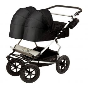 Mountain Buggy Количка за близнаци Duet черно - сиво