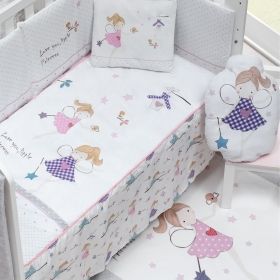 Interbaby - Детски спален комплект с шалте 'Sweet Angel' (60x120см)