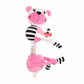 MOM'S CARE Мека играчка за количка с връзки Розово мече