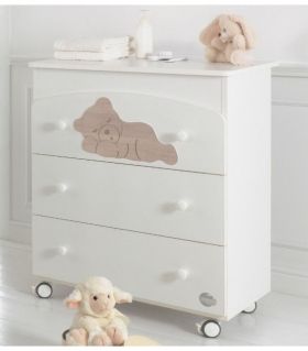  Baby Expert Детски скрин с вана и повивалник Coccolo бял/беж