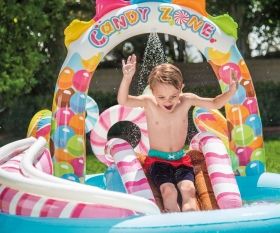 INTEX  - Надуваем център за игра с пързалка Candy Zone