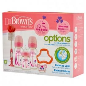 Dr.Brown`s Стартов комплект Wide-Neck Options - розов