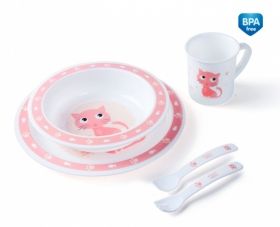 Canpol - Комплект за хранене *Happy Animals* 5 части - жълт
