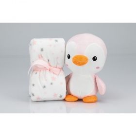 Interbaby одеяло с играчка розов Пингвин 