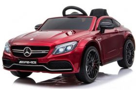 Мони - Акумулаторна кола Mercedes C63s Металик - Червена