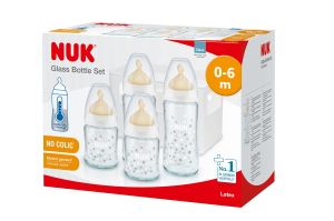 NUK FC Стартов сет шишета с каучуков биберон 2х240мл + 2х120мл + Кошница