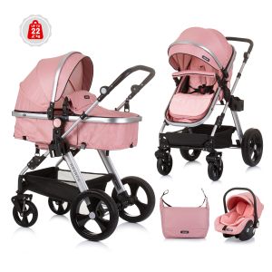 Chipolino бебешка количка Хавана 3 в 1 розова