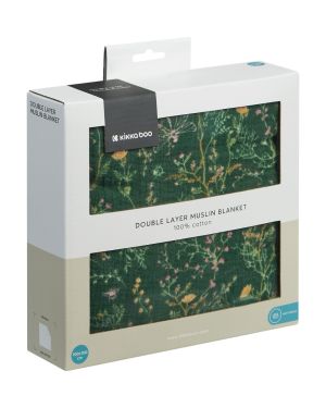 Kikka Boo Голяма мултифункционална пелена от муселин Secret Garden Green