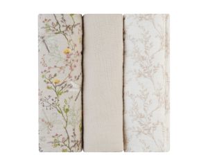 Kikka Boo - Комплект 3 бр муселинови пелени Secret Garden Beige