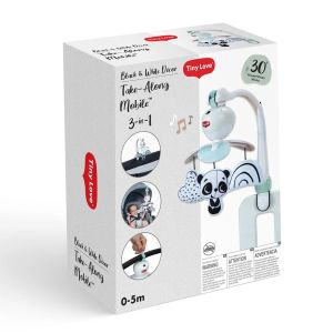 Tiny love Музикална въртележка Take Along Mobile 3 в 1 Black&White Décor