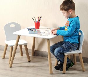 Комплект маса с два стола MDF мече и коте