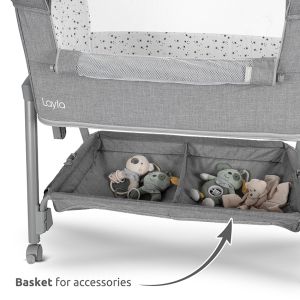Lorelli Бебешка мини кошара Layla 2 в 1 сива