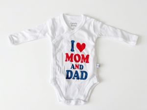 Candy baby -Боди за новородено I ❤ MOM AND DAD
