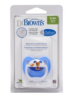Dr. Brown`s - Силиконова ортодонтска залъгалка Prevent - 0-6м. куче
