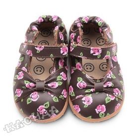 Shooshoos - Smileys Детски обувки *Кафяви на цветенца*