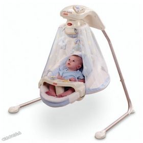 Fisher Price Бебешка музикална люлка Starlight White Papasan™ - НАЛИЧНА
