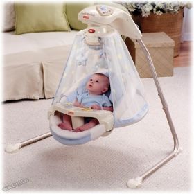 Fisher Price Бебешка музикална люлка Starlight White Papasan™ - НАЛИЧНА