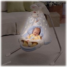 Fisher Price Бебешка музикална люлка Starlight White Papasan™ - НАЛИЧНА