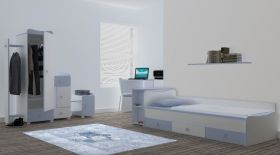 Детско дървено легло-люлка Bertoni SONIC Бяло Зелено/White Green