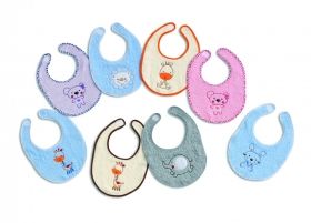 Interbaby - Комплект лигавници с велкро лепенка 6 бр. *Животни и цветове*