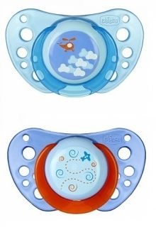 Chicco - Комплект силиконови залъгалки Physio Air Blue 4м+ - 2бр