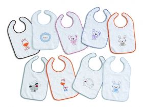 Interbaby - Комплект лигавници с велкро лепенка 6 бр. *Животни*