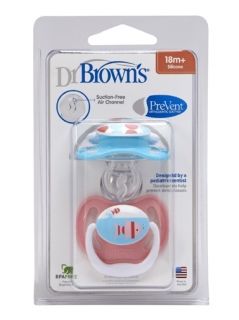 Dr. Brown`s - 2бр.Силиконови ортодонтски  залъгалки Prevent - 18м.+ - рибка