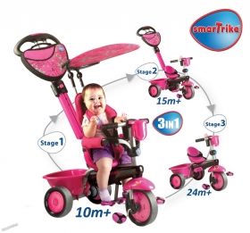 Smart Trike - Детска триколка Zoo Butterfly 3 в 1 - Fushia