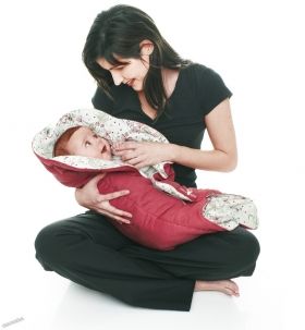 WallaBoo - Бебешко одеяло за повиване Wrap Leaf Warm Red