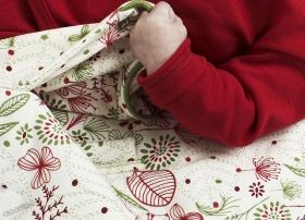 WallaBoo - Бебешко одеяло за повиване Wrap Leaf Warm Red