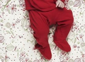 WallaBoo - Бебешко одеяло за повиване Wrap Leaf Warm Red