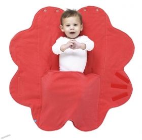 WallaBoo - Бебешко одеяло за повиване Wrap Fleur - Poppy Red