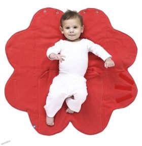 WallaBoo - Бебешко одеяло за повиване Wrap Fleur - Poppy Red