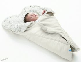 WallaBoo - Бебешко одеяло за повиване Wrap Leaf Ecru
