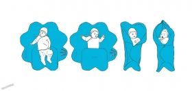 WallaBoo - Бебешко одеяло за повиване Wrap Leaf Ecru