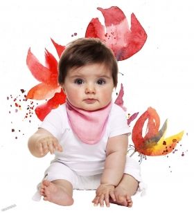 WallaBoo - Бебешки лигавник Baby Bib Lightweight - Cotton Pink