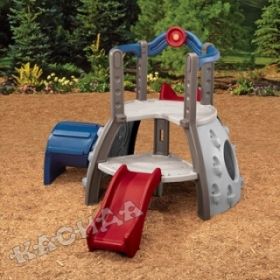 Little Tikes - Център за игра с две пързалки Double Decker Super Slide - Earth Colours