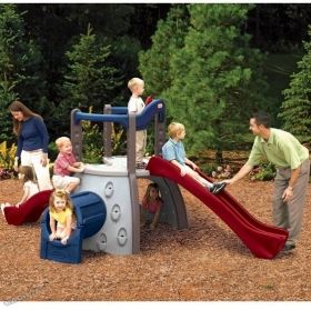 Little Tikes - Център за игра с две пързалки Double Decker Super Slide - Earth Colours