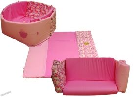 Minene - Активити килимче за игра 3 в 1 - Pink Flowers