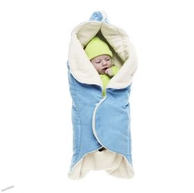 WallaBoo - Бебешко одеяло с топла подплата Wrap Nore Soft Blue