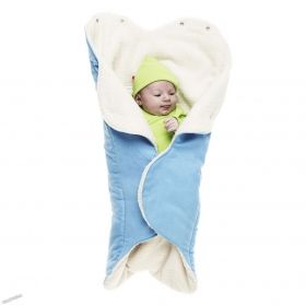 WallaBoo - Бебешко одеяло с топла подплата Wrap Nore Soft Blue