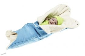WallaBoo - Бебешко одеяло с топла подплата Wrap Nore Soft Blue