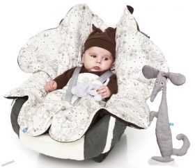 WallaBoo - Бебешко одеяло за повиване Wrap Leaf Chocolat