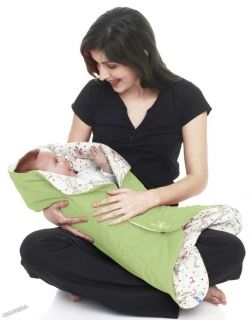 WallaBoo - Бебешко одеяло за повиване Wrap Leaf Lime Green